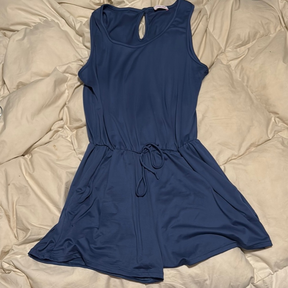 Pink Lily Blue Romper
